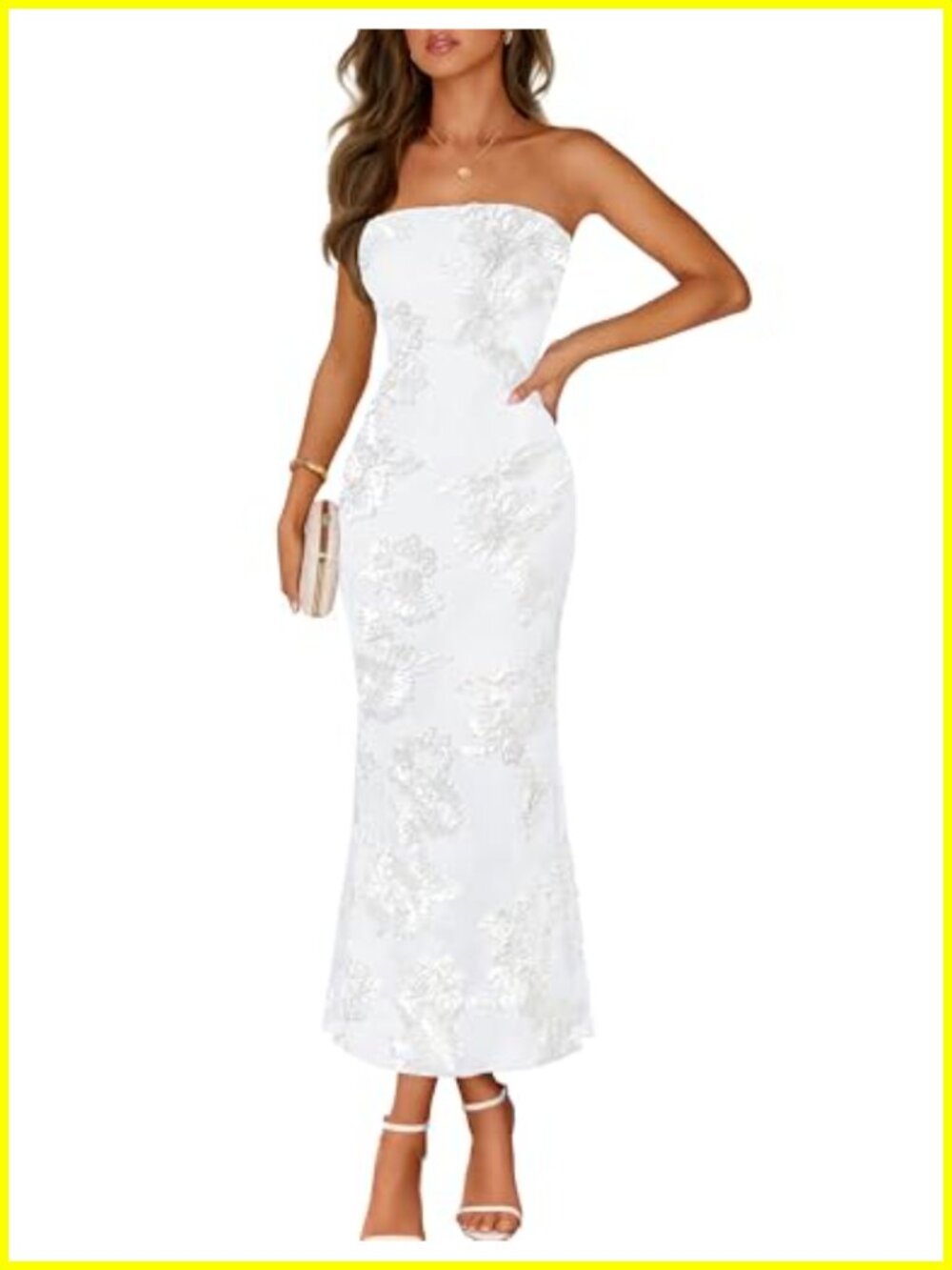 Off Shoulder Bodycon Floral Maxi Dress, 3D Floral Cocktail Dress for Wedding